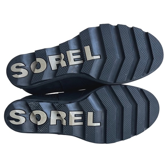 Sorel Joan of Arctic Wedge II Chelsea Boots Black Leather Ankle Wedge Womens 10 - Picture 7 of 9